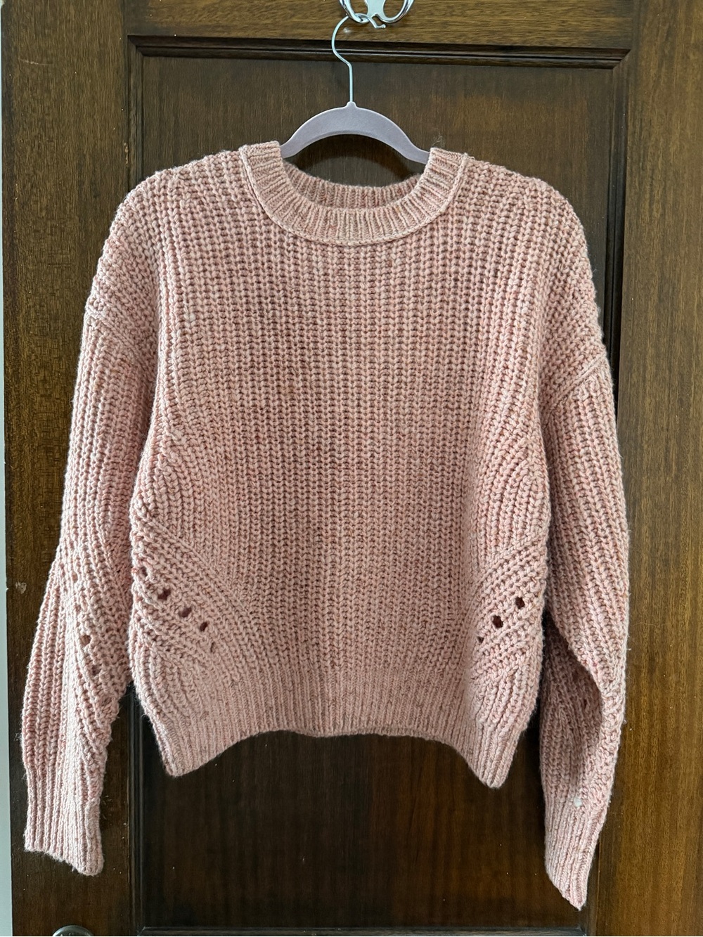 Relaxed Crewneck Sweater in Dusty Rose